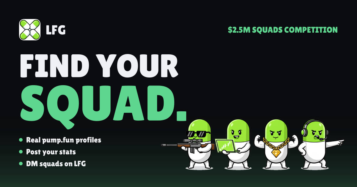 LFG: find a squad for the pump.fun Squads comp